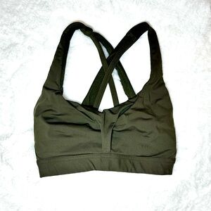 LULULEMON Stash It All Sports Activewear Training Bra Dark Olive Green Size 2